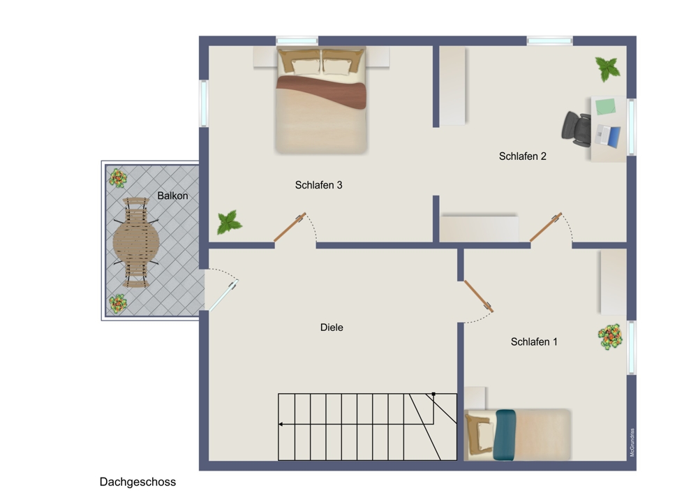 Dachgeschoss-Grundriss